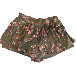 Torrid Floral Crinkle Fabric Smocked Waist Light Casual Shorts Sz 1X Pockets